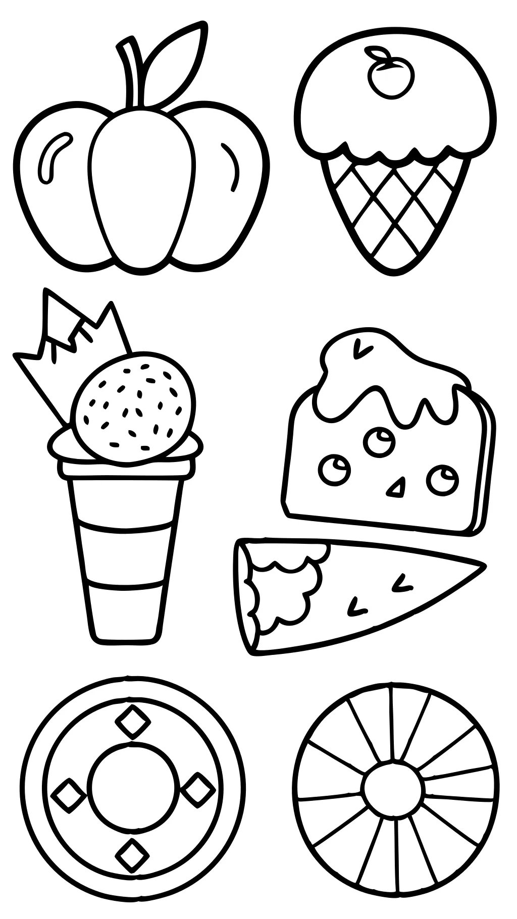 simple food coloring pages